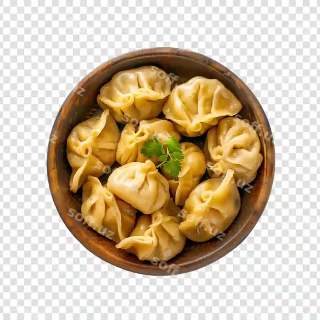 Choyxona manti oq fon | Bowl dumplings with white background