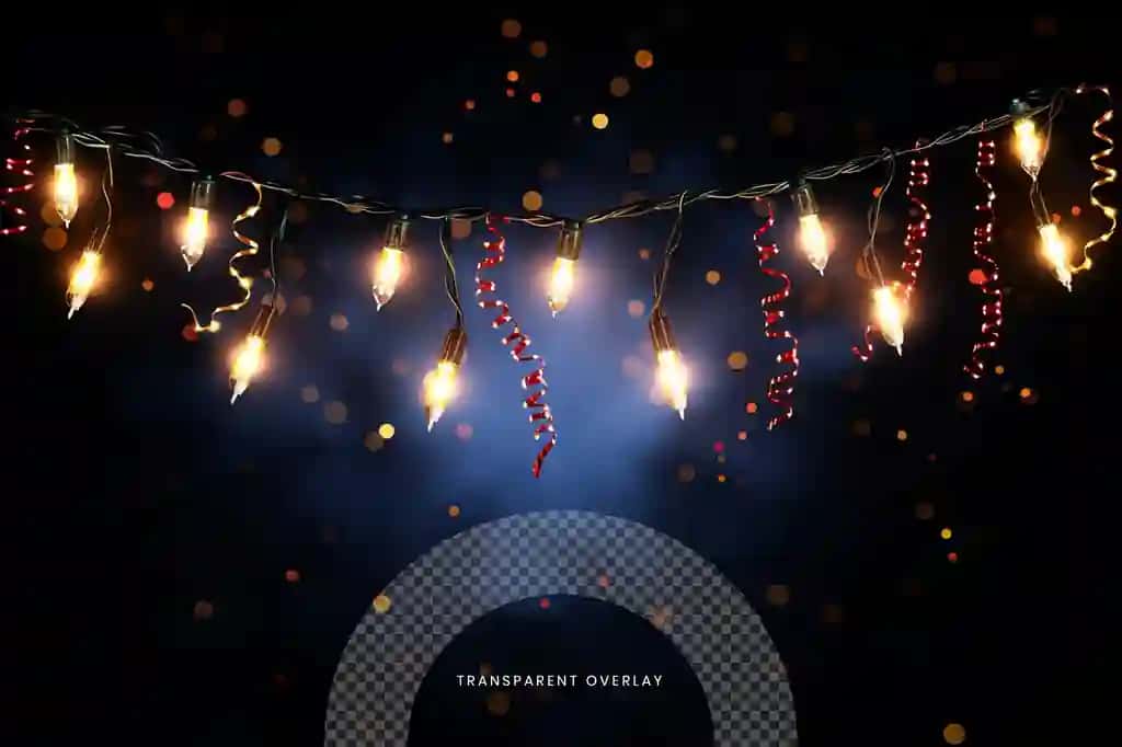 Rojdestvo chiroqlari shaffof fon | Christmas lights transparent background