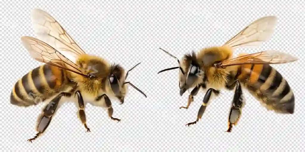 Ikki asalari yaqinlashmoqda | Two bees close up