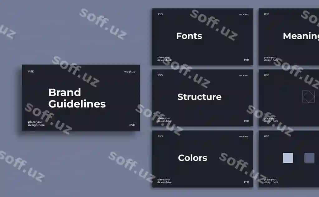 Slaydlar bilan taqdimot brendining maketi | Presentation with slides brand mockup