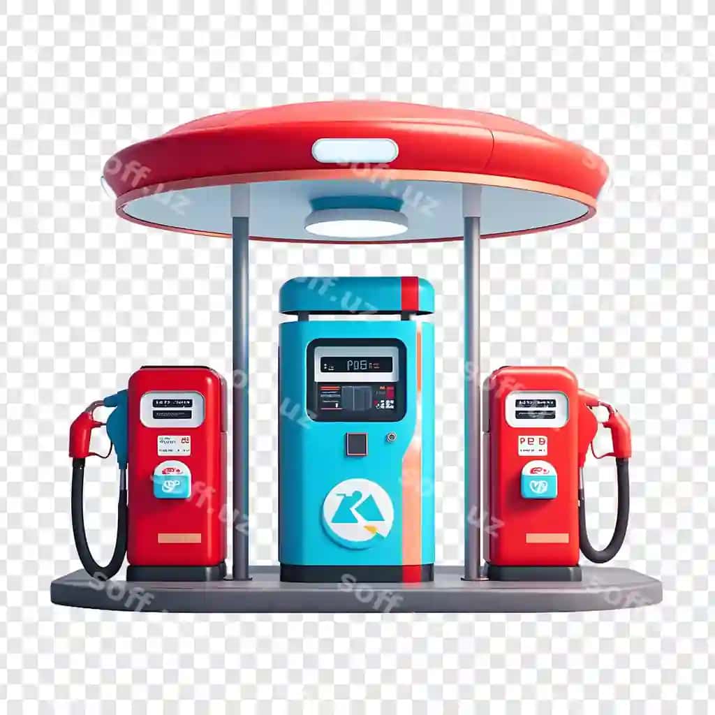 Gas it so'zi bilan yoqilg'i quyish shoxobchasi | Gas station with word gas it