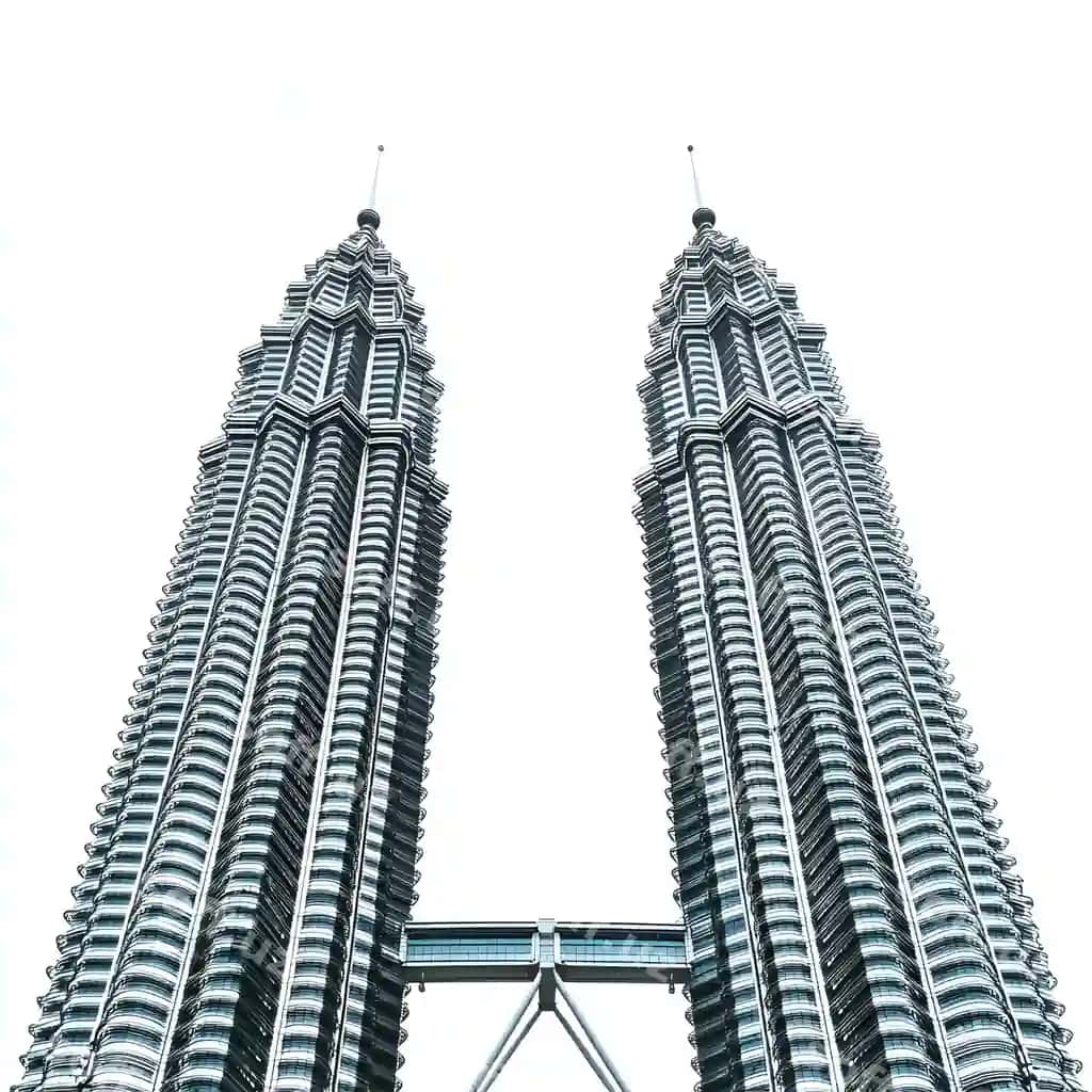 Petronas ikki minora bulutli osmon vertical | Petronas twin towers are cloudy sky vertical