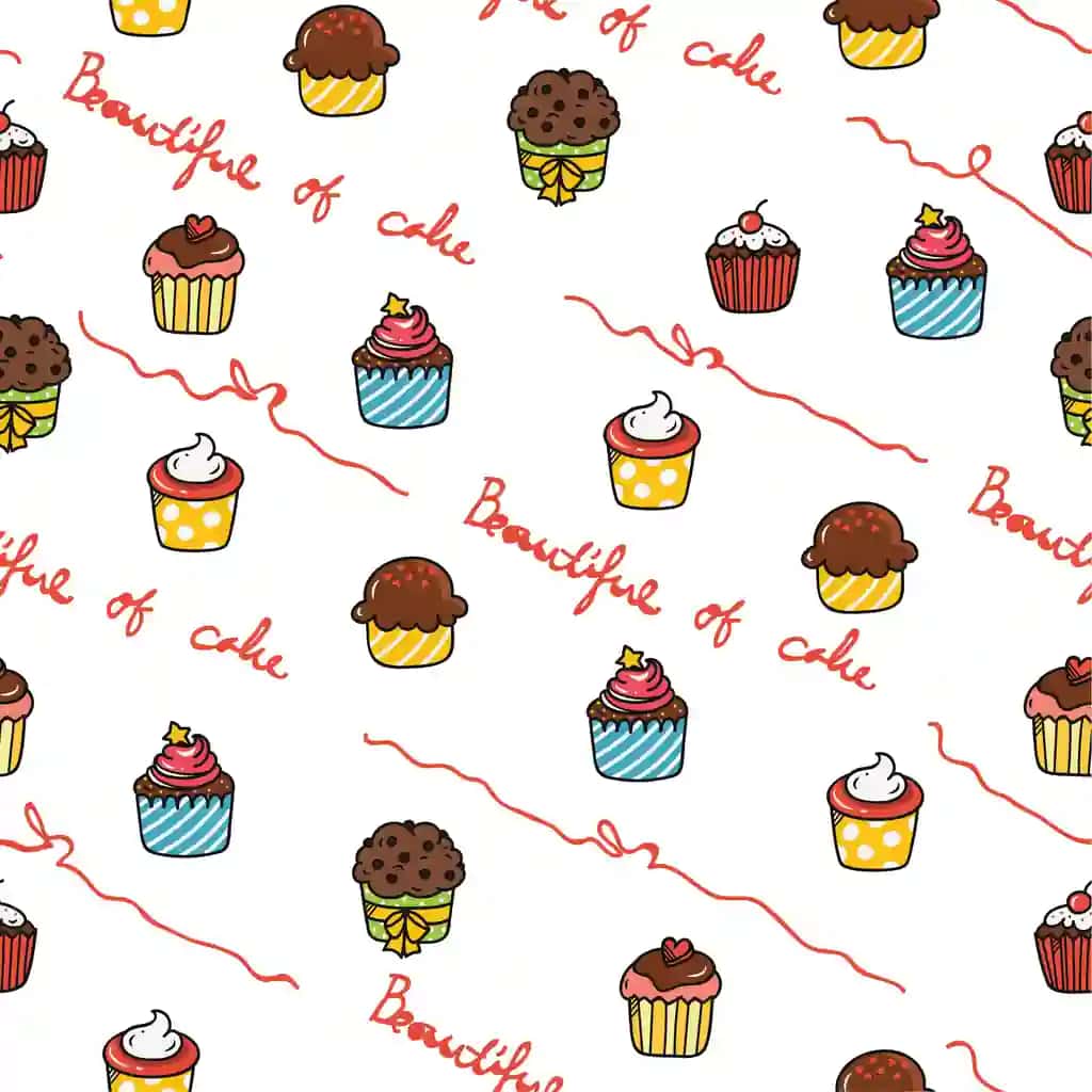 Kek piktogrammasi muammosiz fon | Cupcake icon seamless background