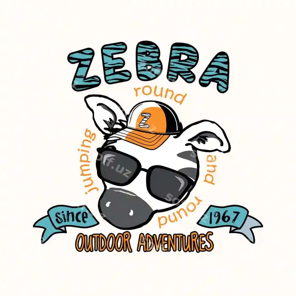 Yoqimli kichik zebra karyokat vektor illustratsiyasi | Cute little zebra cartoon vector illustration