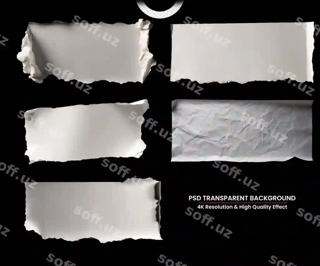 Sirilgan varaq qismlari odiy fonda | Pieces torn paper plain background