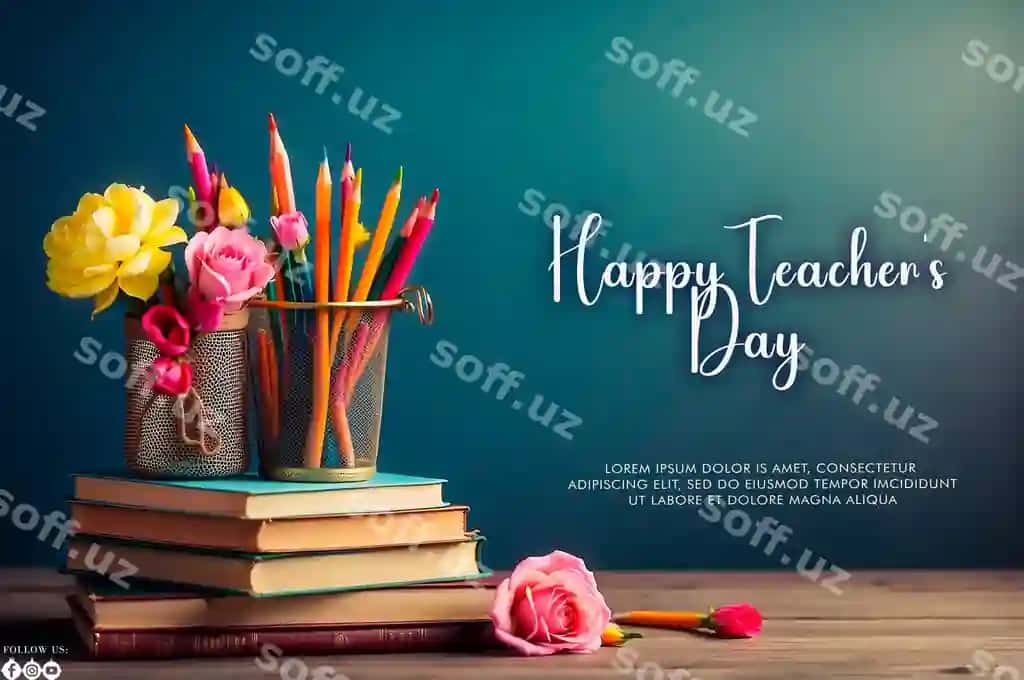 Muborak o'qituvchilar kuni ijtimoiy media banner shablon | Happy teachers day social media banner template
