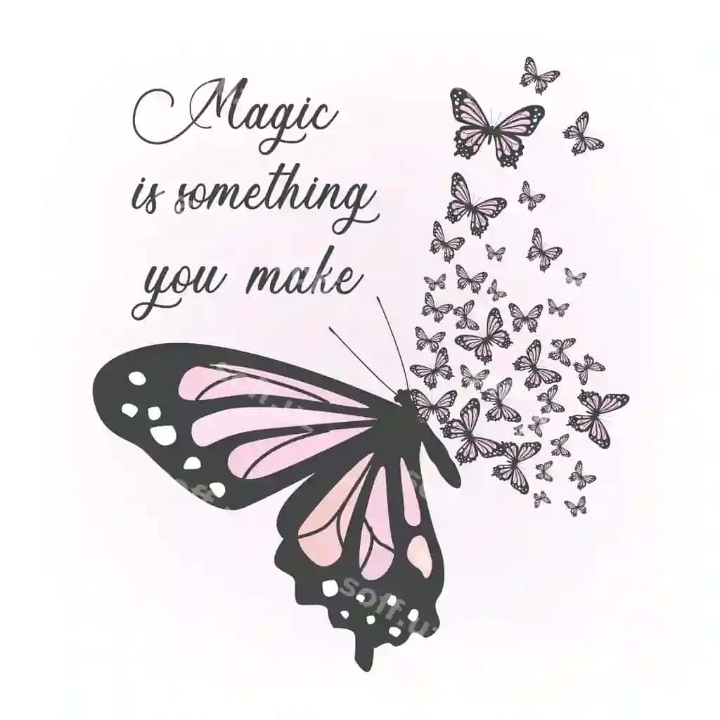 Kapalak qo'lda chizilgan dizayn ijobiy shiori | Butterfly hand drawn design positive slogan