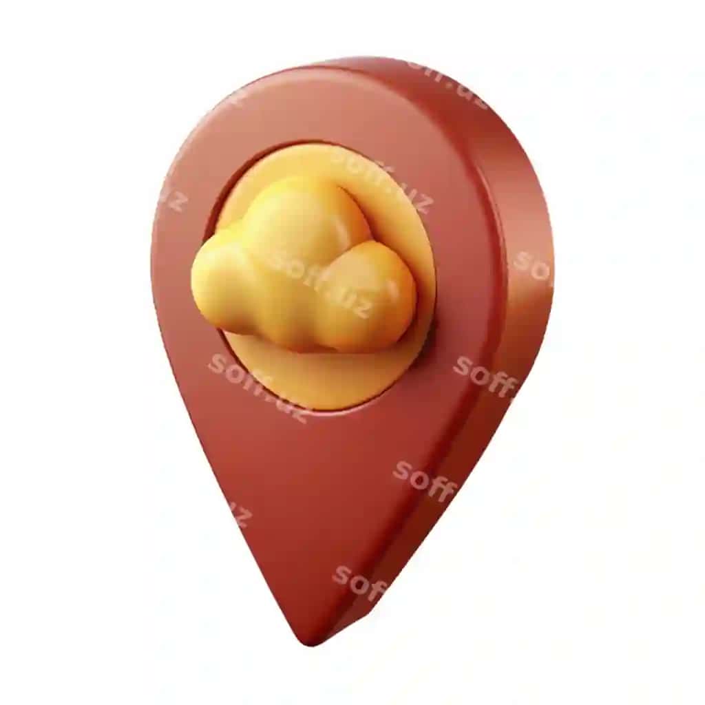 Qizil pin uchta sariq shar bilan u | Red pin with three yellow balls it