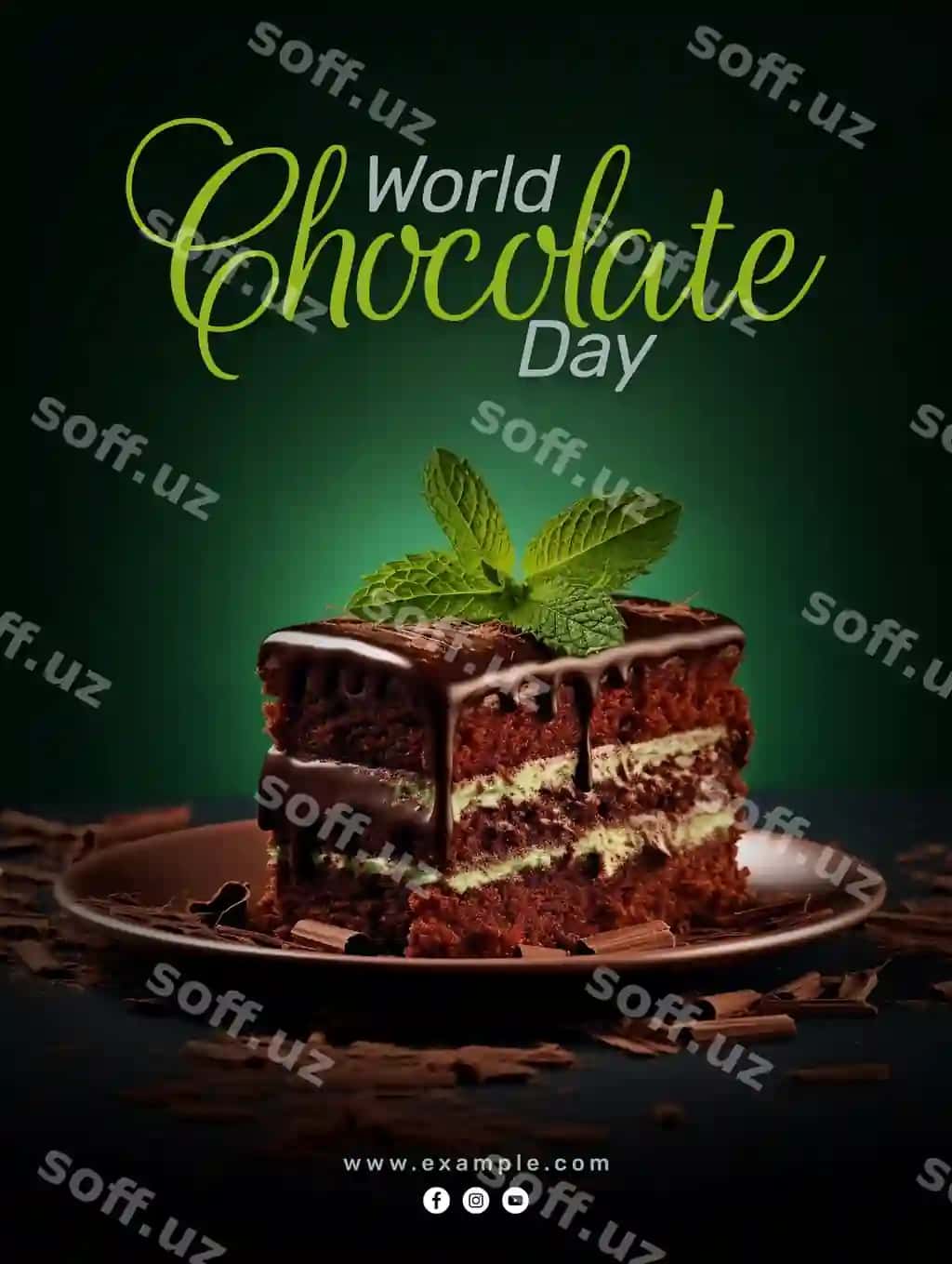 Qiziqarli shokolad kuni psd shablonlari bilan dizaynlaringizni hazil qo'shing | Add humor your designs with funny chocolate day psd template