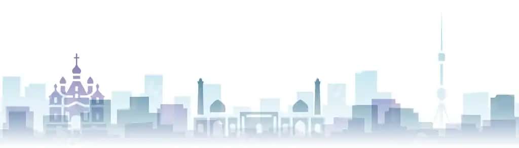 Toshkent shaffof qatlamlar gradienti manzaralari shahar konturu | Tashkent transparent layers gradient landmarks skyline