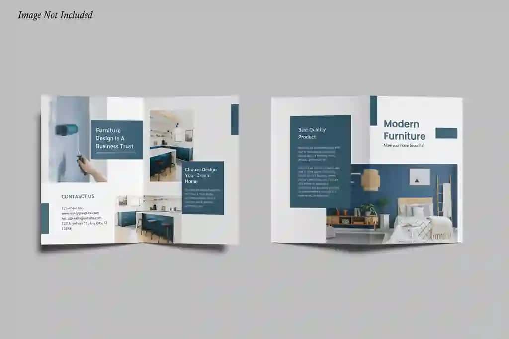 A5 ikki qavatli broshyura maketi | A5 bifold brochure mockup