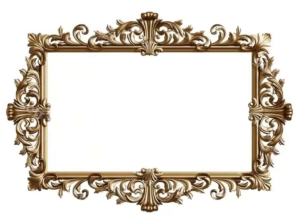 Klassik oltin ramka bez dizayni bilan | Classic golden frame with ornament decor