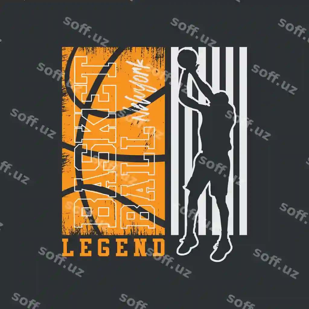 Basketbol illustratsiyasi tipografiyasi vektor futbolka dizayni | Basketball illustration typography vector t shirt design
