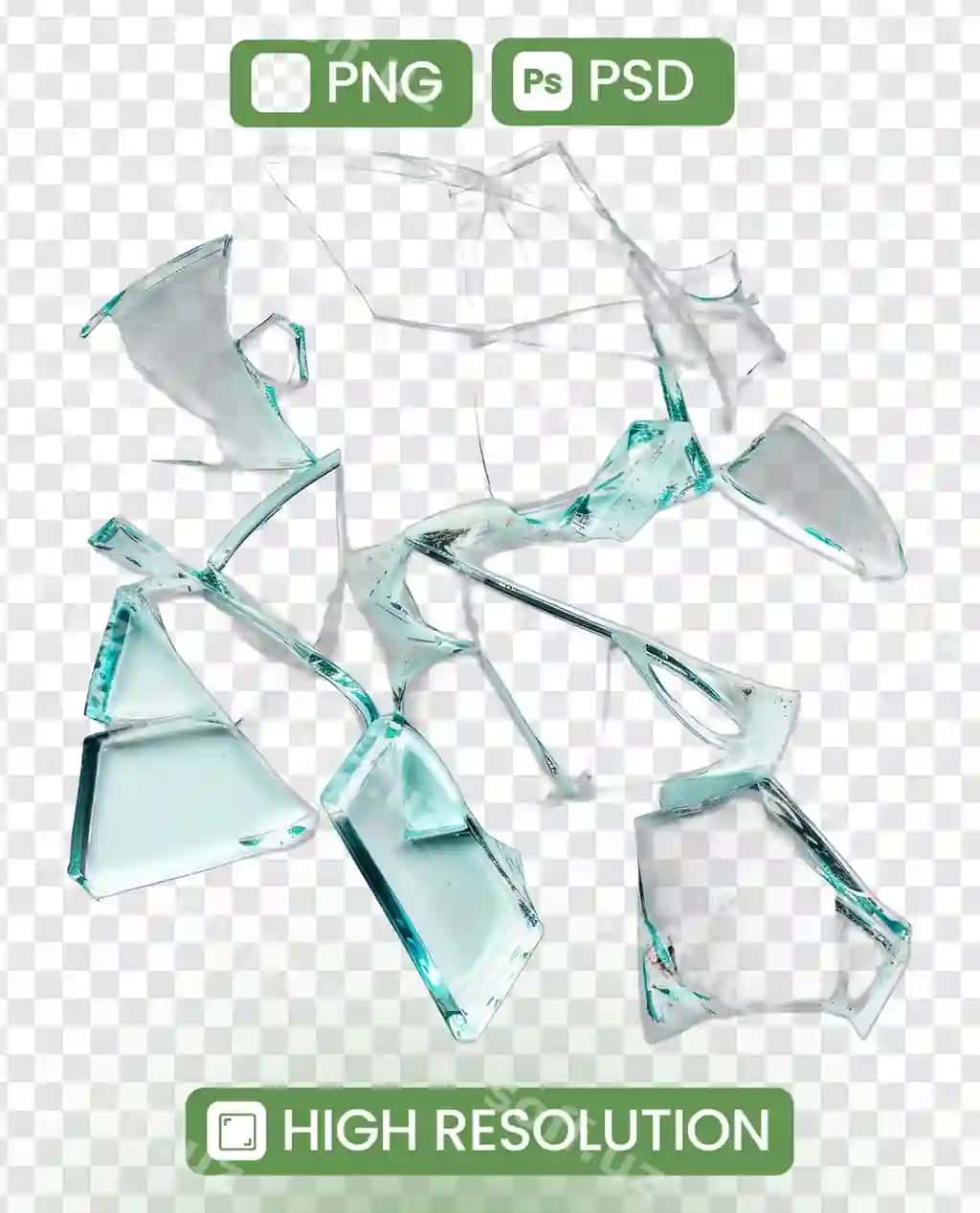 Buzilgan shisha dara gichirli chetki bilan | Broken piece glass with jagged edge