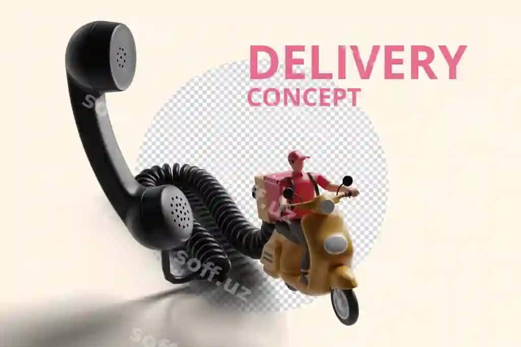 Yetkazib berish qutisi joylashuvi PIN-kodi bilan mototsiklda ketayotgan yetkazib beruvchi | Delivery man riding motorcycle with delivery box location pin telephone