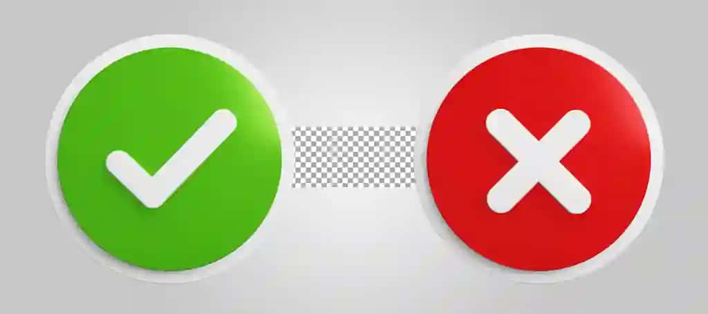 Rad etish belgisi ajratilgan shaffof fonni tasdiqlash | Approve reject symbol isolated transparent background
