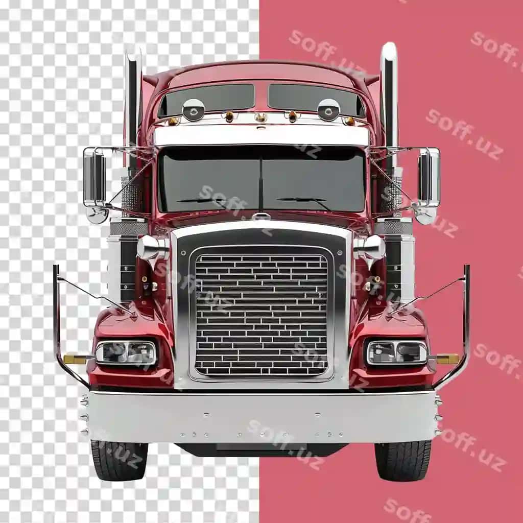 Qizil yuk mashinasi izolyatsiya qilingan shaffof fon | Red truck isolated transparent background