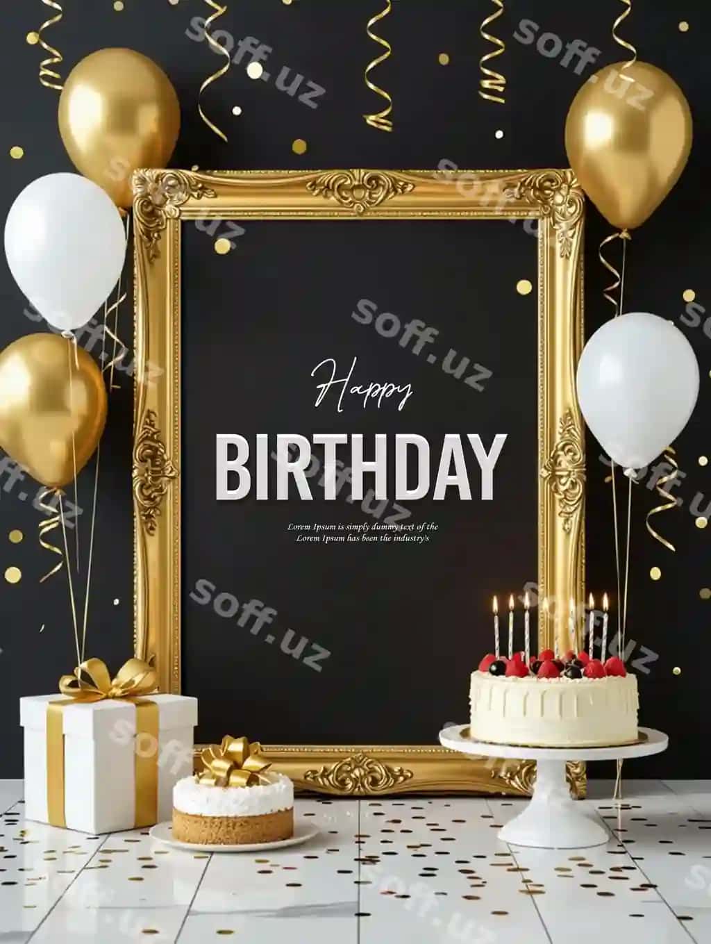 Kek sharlari sovg'alari bilan oqlangan tug'ilgan kunni nishonlash | Elegant birthday celebration with cake balloons gifts