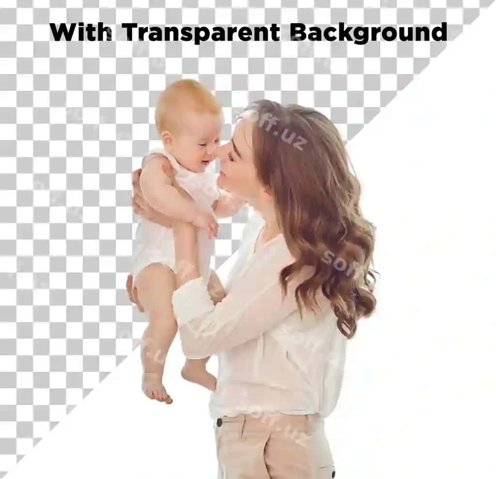 Go'zal yosh ona bolani tutgan chaqaloq ona bolani vaqt psd | Beautiful young mother holding baby infant mother baby time psd
