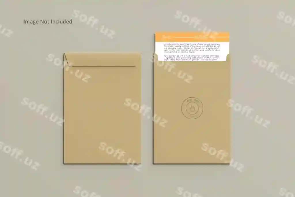 A4 varaq va konvert mockup | A4 paper with envelope mockup