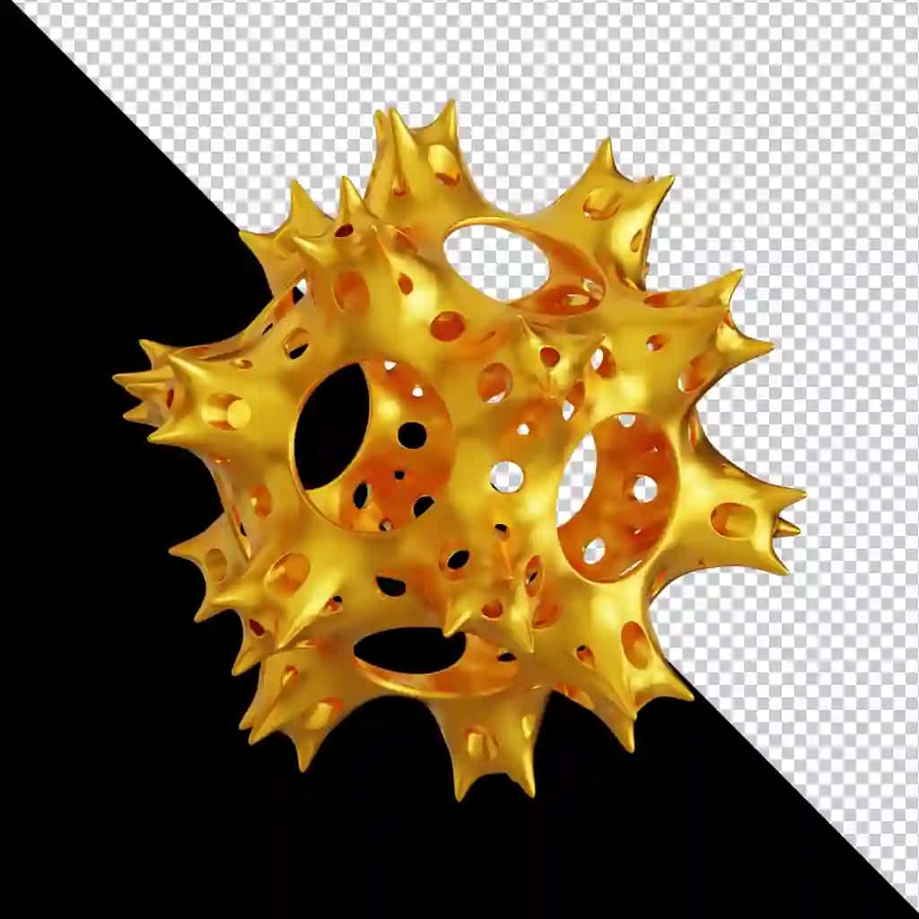 Oltin geometrik shakllar mavhum 3D tarkibi | Golden geometric shapes abstract 3d composition
