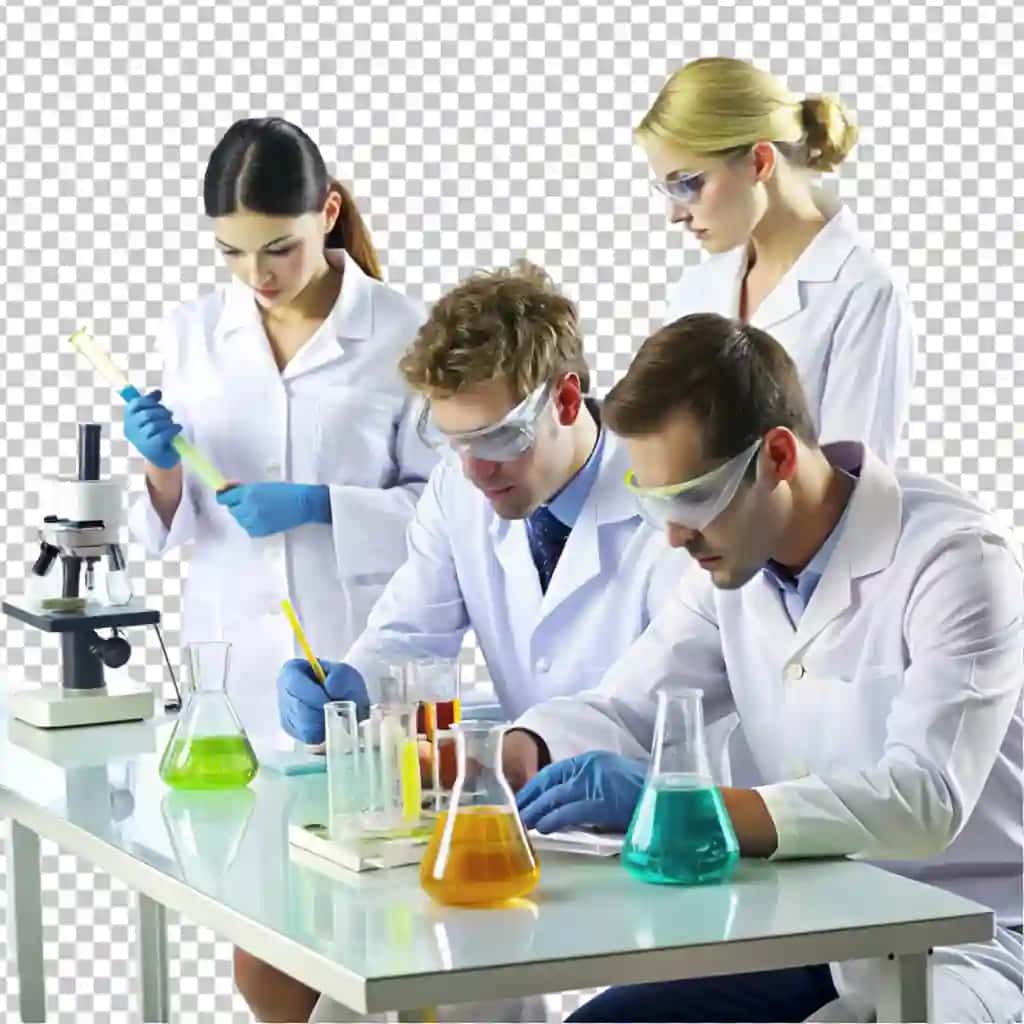 Olimlar laboratoriya shaffof fon | Scientists laboratory transparent background
