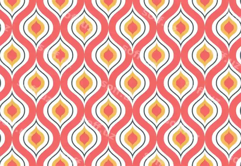 Retro choksiz naqshli rangli fon dizayni | Retro seamless pattern colorful background design