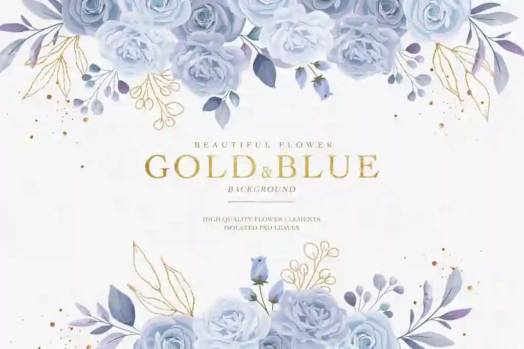 Oltin atirgul gulli fon bepul psd | Golden rose floral background free psd