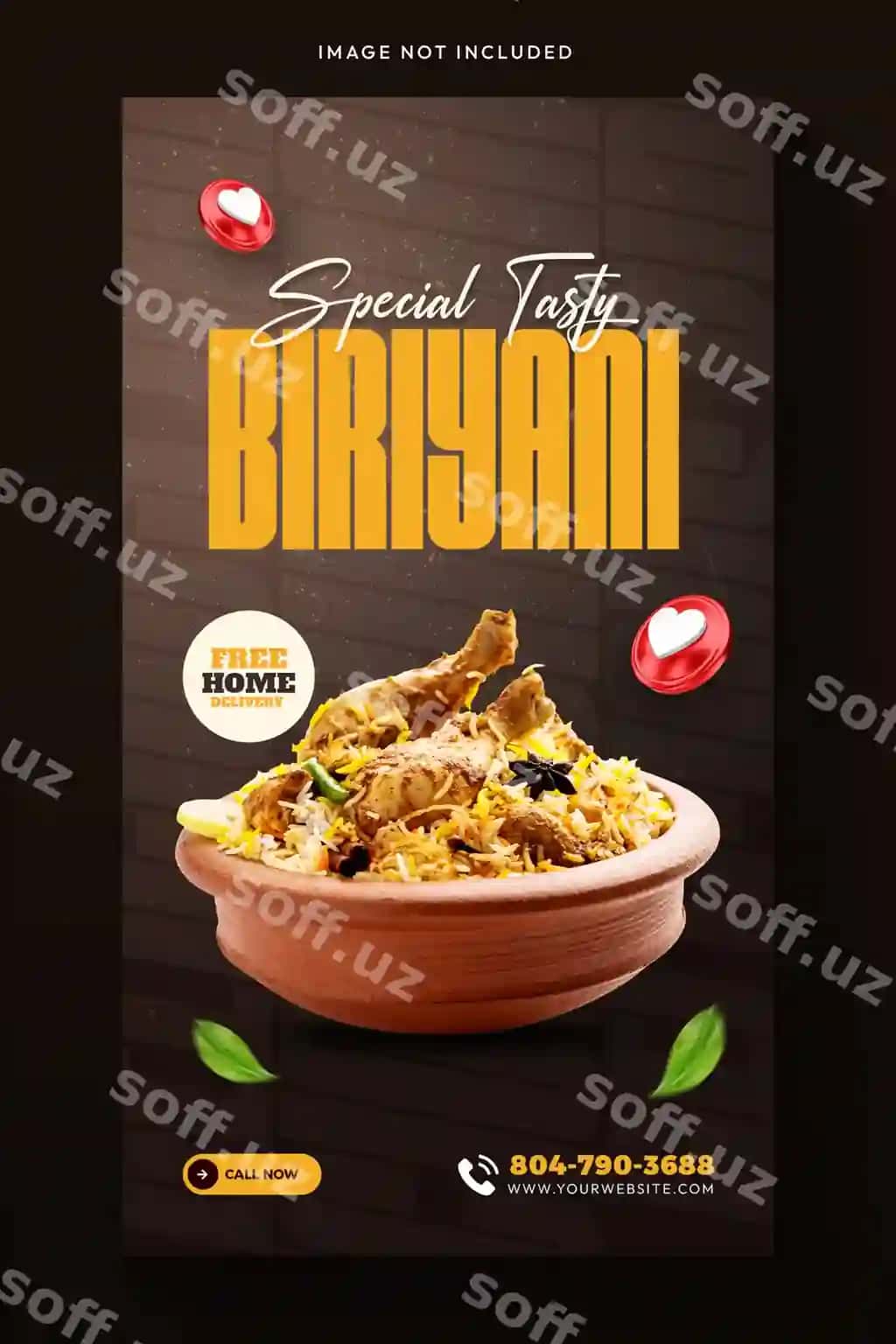Taom menyu restoran hikoya shablon dizayni | Food menu restaurant story template design