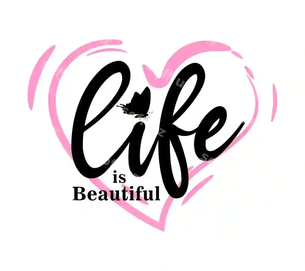 Hayot chiroyli ilhom beruvchi aftorizlar vektor dizayn futbolka choy qoshiq | Life is beautiful inspirational quotes vector design t shirt mug