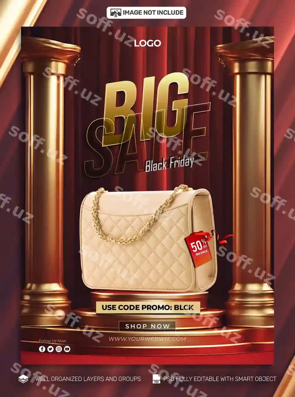 Bepul PSD Black Friday plakati ijtimoiy tarmoqlar baner shablonlari | Psd free psd black friday poster social media banner tamplates
