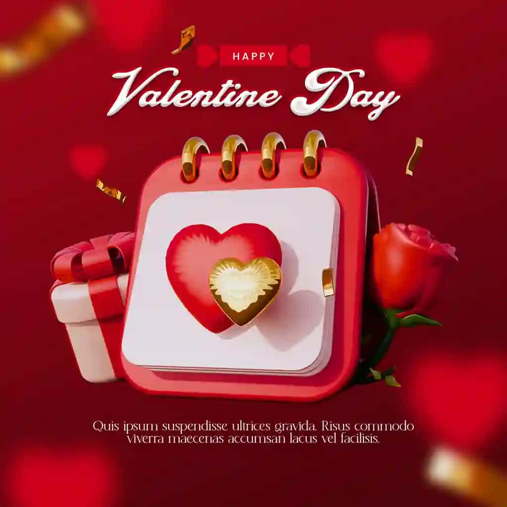Sevishganlar kuni banneri instagram ijtimoiy media post shabloni | Valentine day banner instagram social media post template