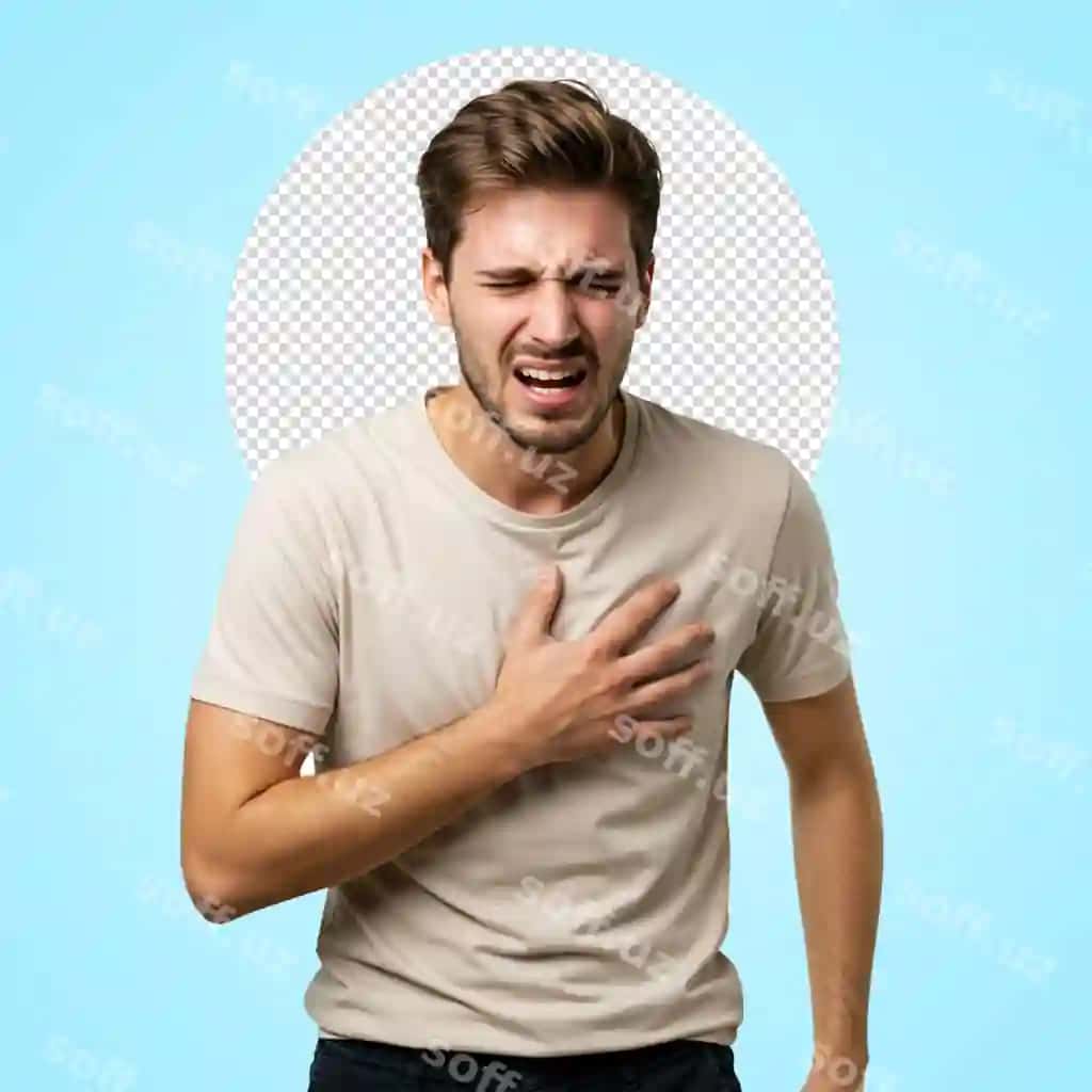 Bextarsiz yosh erkak yurak hujumi va yurak og'ri bilan | Unhappy young man having heart attack heartache