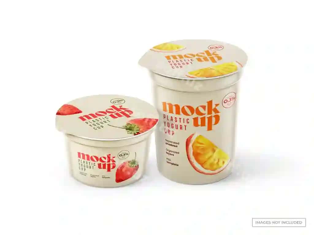 Yo'gurt stakanchiklari namunalari | Yogurt cups mockups