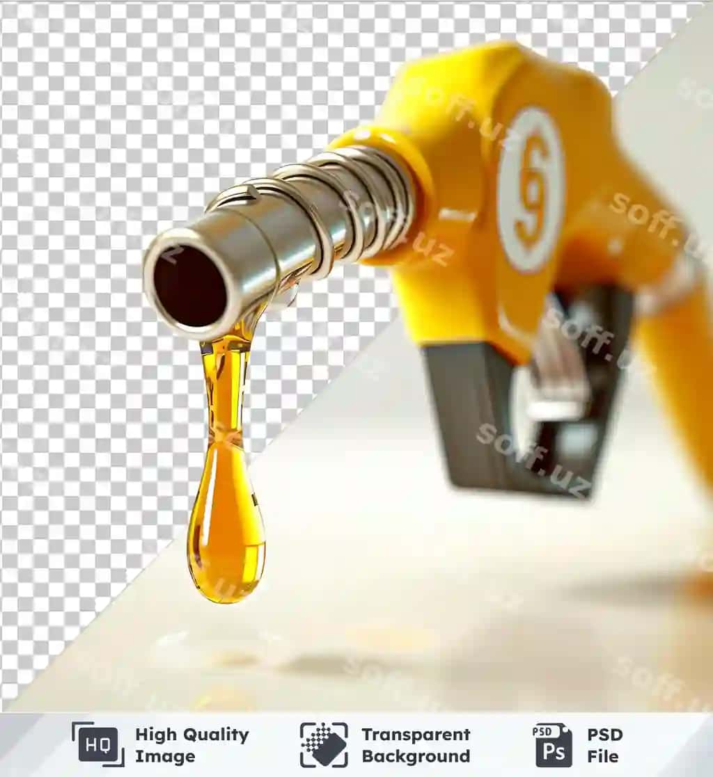 Shaffof ob'ekt yoqilma shlang damak tushmoqda yevro belgisi mockup | Transparent object fuel hose dropping drop with euro symbol mockup