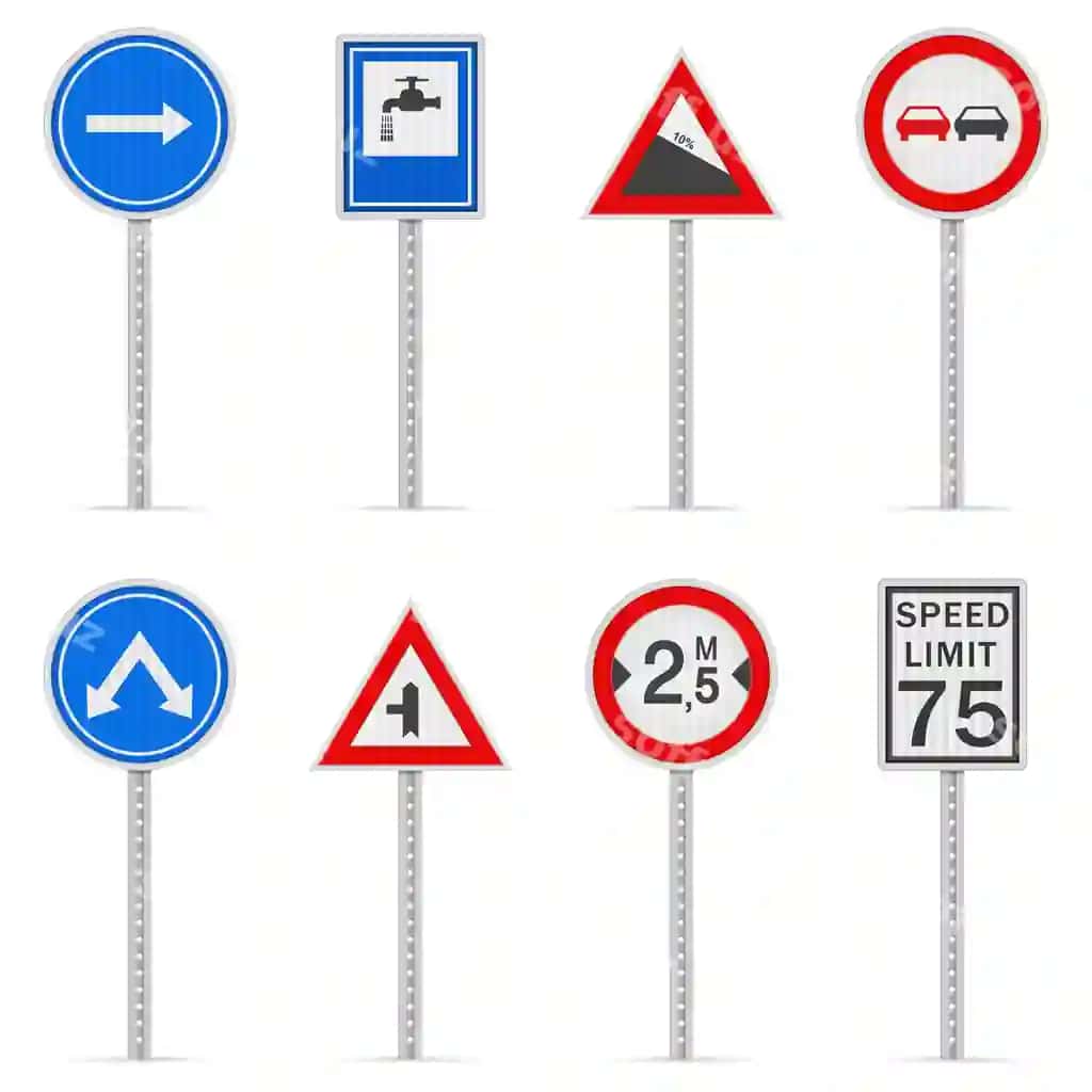 Yo'lni belgilari komplekti | Road sign set