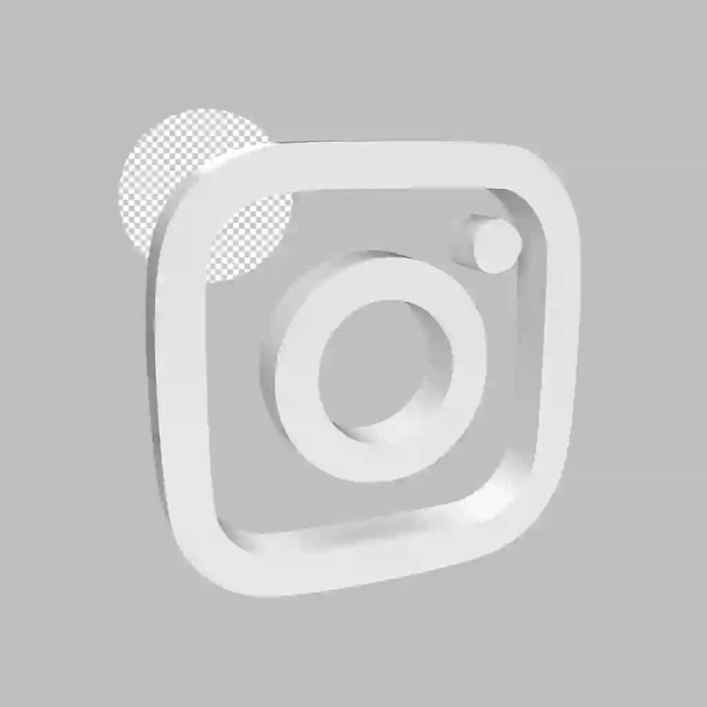 Instagram belgisi foydalanuvchi interfeysi elementi 3D render illyustratsiyasi | Instagram icon user interface element 3d render illustration