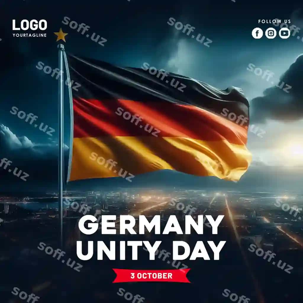 Ijodiy uslubdagi Germaniya milliy kuni banneri Germaniya birlik kuni plakati | Creative style germany national day banner germany unity day poster