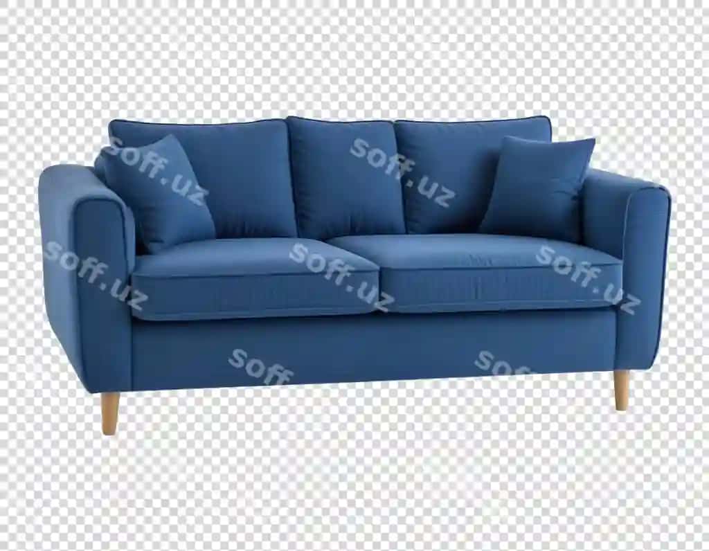 Yostiqli ko'k divan qora fonda | Blue couch with pillows it black background