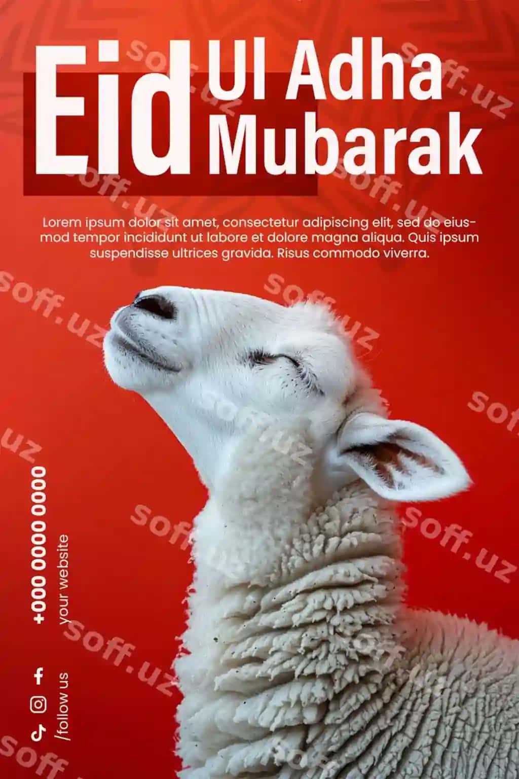 Qurbon hayiti muborak islomiy bayram ijtimoiy tarmoq banneri instagram | Eid al adha mubarak islamic festival social media banner instagram