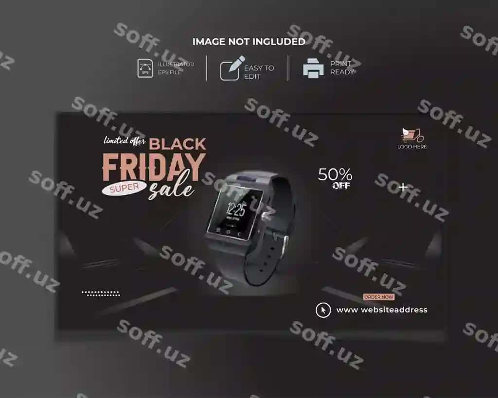 Aqlli soat ijtimoiy tarmoqlar banneri dizayni Instagram post shabloni dizayni | Smart watch social media banner design instagram post template design