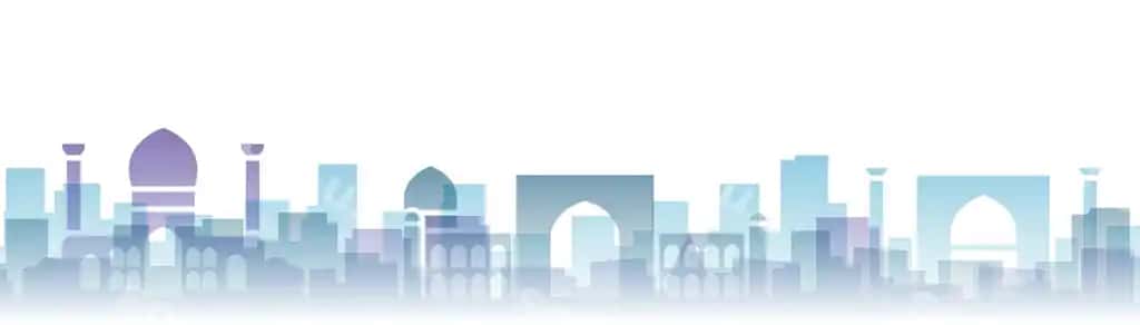 Samarkand shaffof qatlamlar gradienti landmarklar shahar konturi | Samarkand transparent layers gradient landmarks skyline