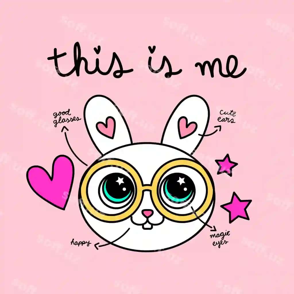 Chiroyli oq qurbaqa ko'z qoynagi bilan | Cute whote rabbir with glasses