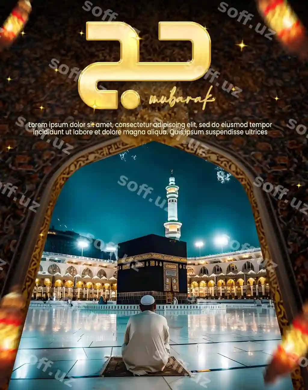 Psd hajj umra ijtimoiy media ediable lightning post hajj muborak | Psd hajj umrah social media ediable lightning post hajj mubarak