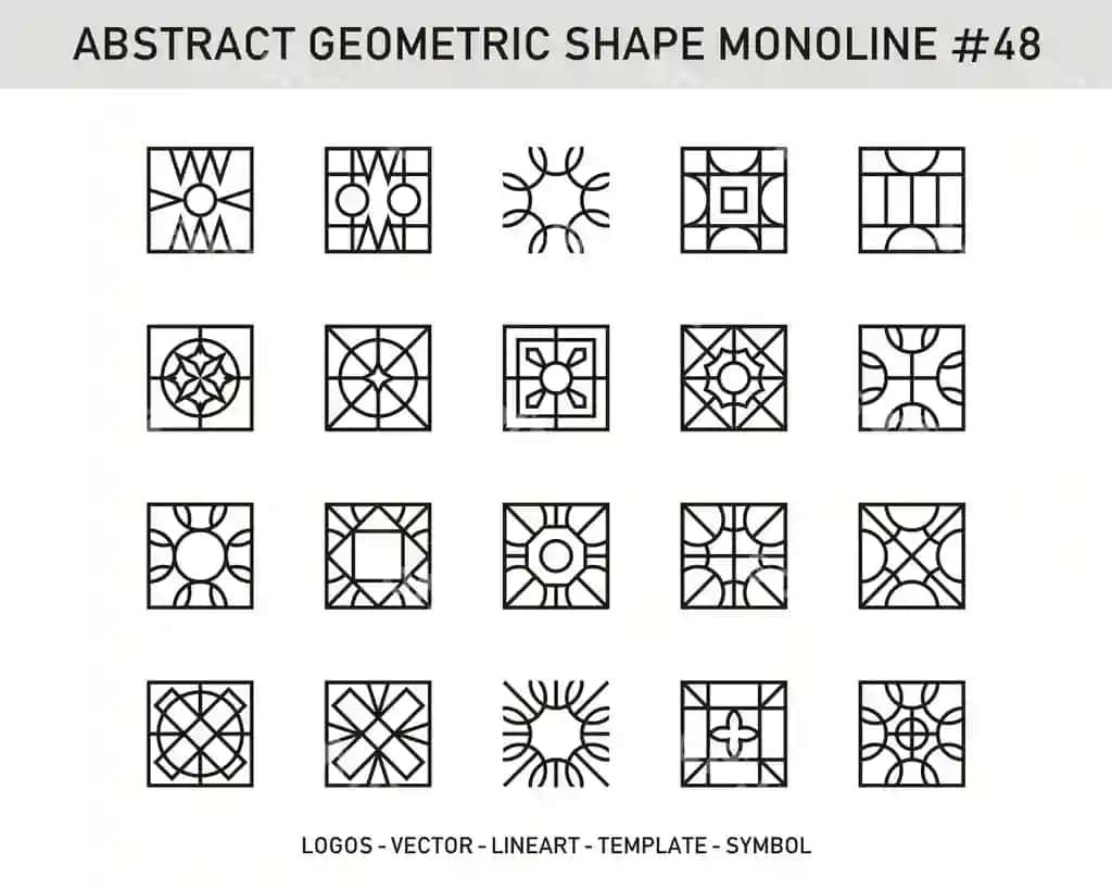 Abstrakt geometric ikonkalar to'plami | Abstract geometric icons collection
