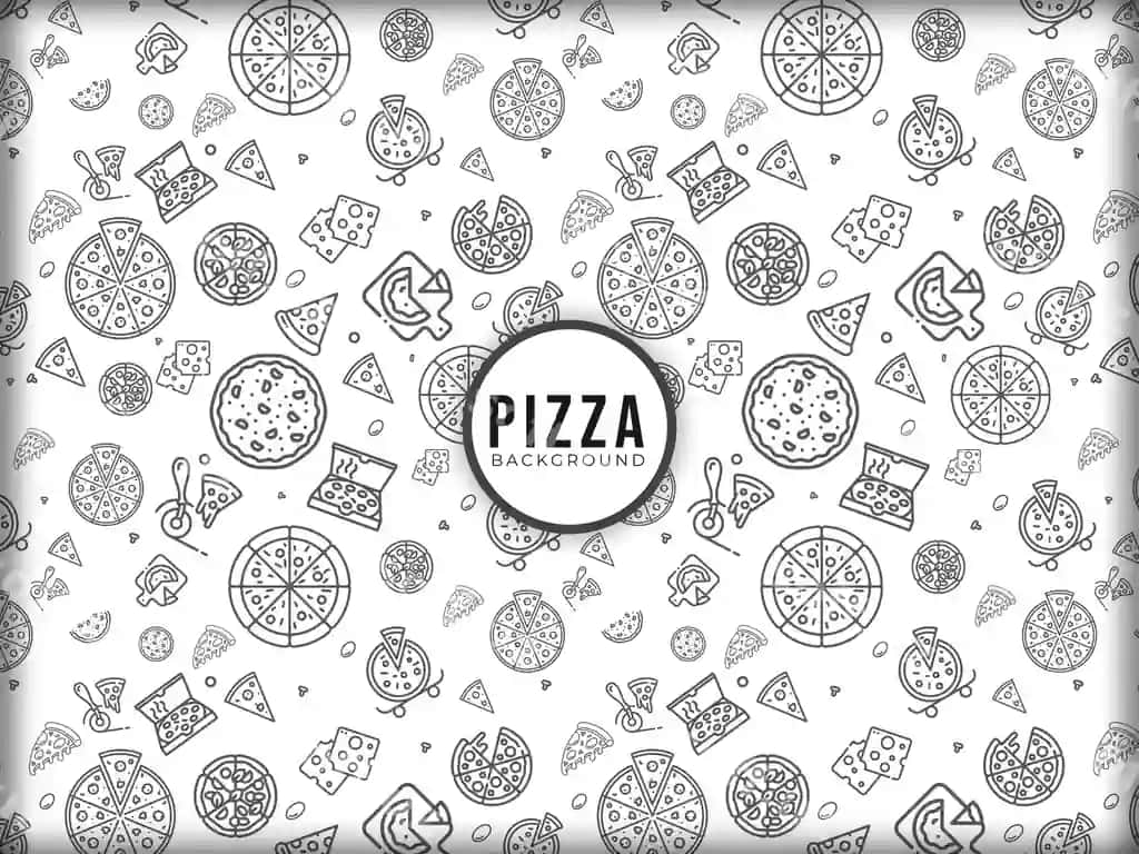 Pizza konturining uzluksiz naqsh dizayni | Pizza outline seamless pattern design