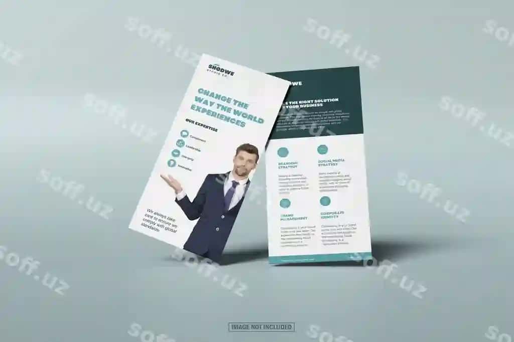 Yangi dl flyer broshyura mockup | New dl flyer brochure mockup