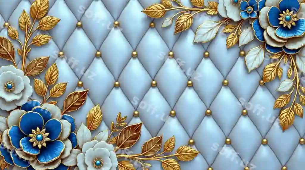 Elegant gulli aranjirovka kviling teksturasi | Elegant floral arrangement quilted texture
