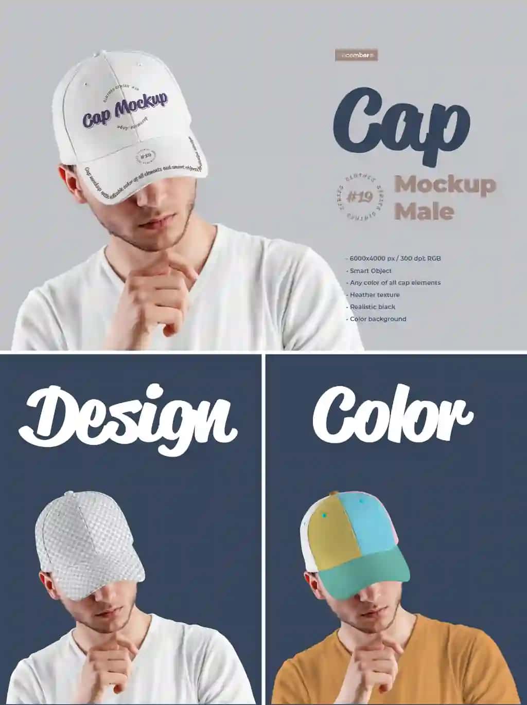 Mockups erkaklar qalpoqchasi dizayni rasmlar dizayni visorini sozlash oson | Mockups mens cap design is easy customizing images design visor