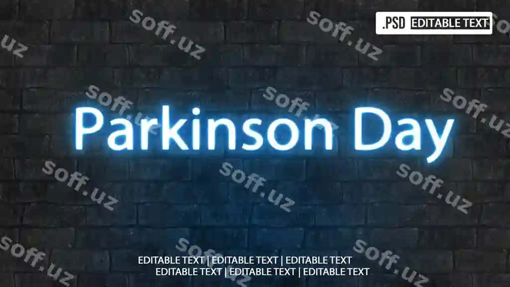 Parkinson kuni matn uslubi effekti | Parkinson day text style effect